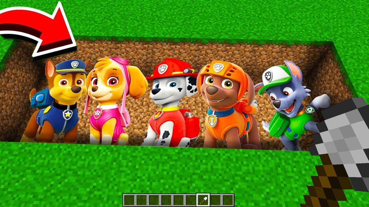 RABUL I JEGO KOPARKA ZROBIŁA TO ... W MINECRAFT ! PSI PATROL