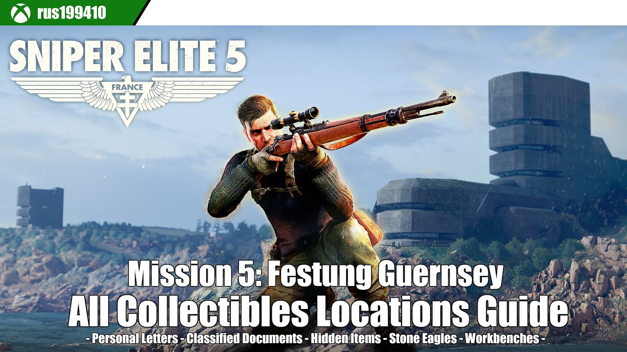 Sniper Elite 5 - Mission 5: Festung Guernsey (All Collectibles Locations Guide) [PS5] rus199410