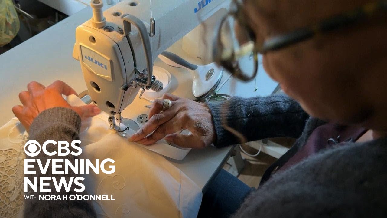 Designer uses linens destined for landfills to make new clothes