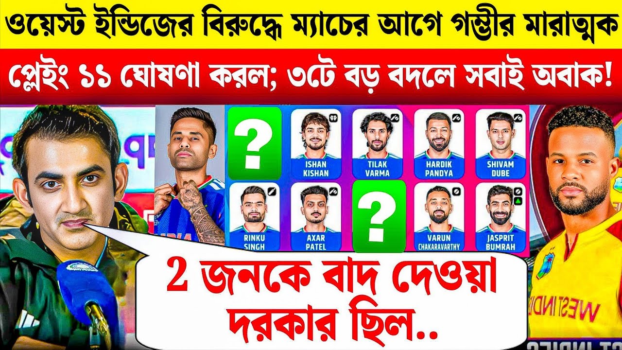 সঞ্জু না ঈশান? ভারতের ভয়ংকর Playing 11 ঘোষণা! India vs West Indies 2026: Full Match Info 🇮🇳🔥