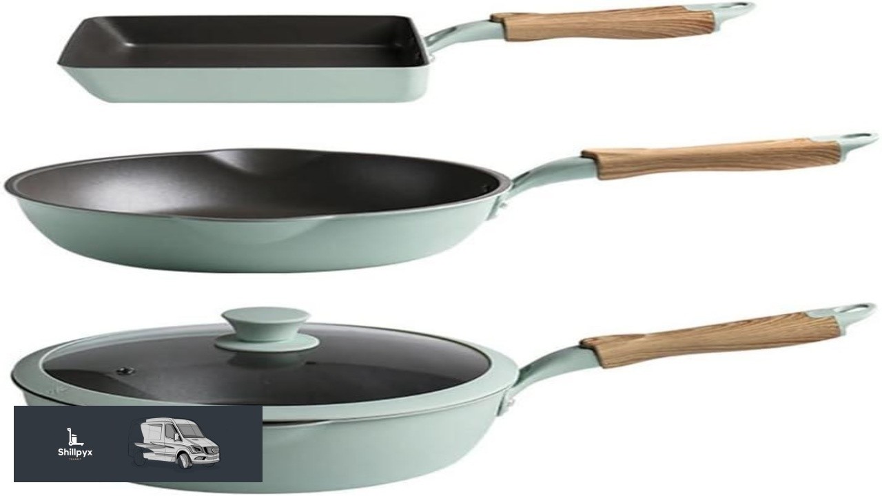 4pcs Gas Stove Induction Cooker Kitchen Non Stick Frying Pan + Wok Cooking