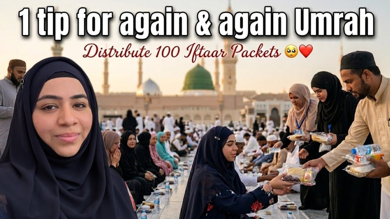 1 tip for again & again Umrah ✅ | Distribute 100 iftar packets in Masjid e Nabawi , Madina 🇸🇦