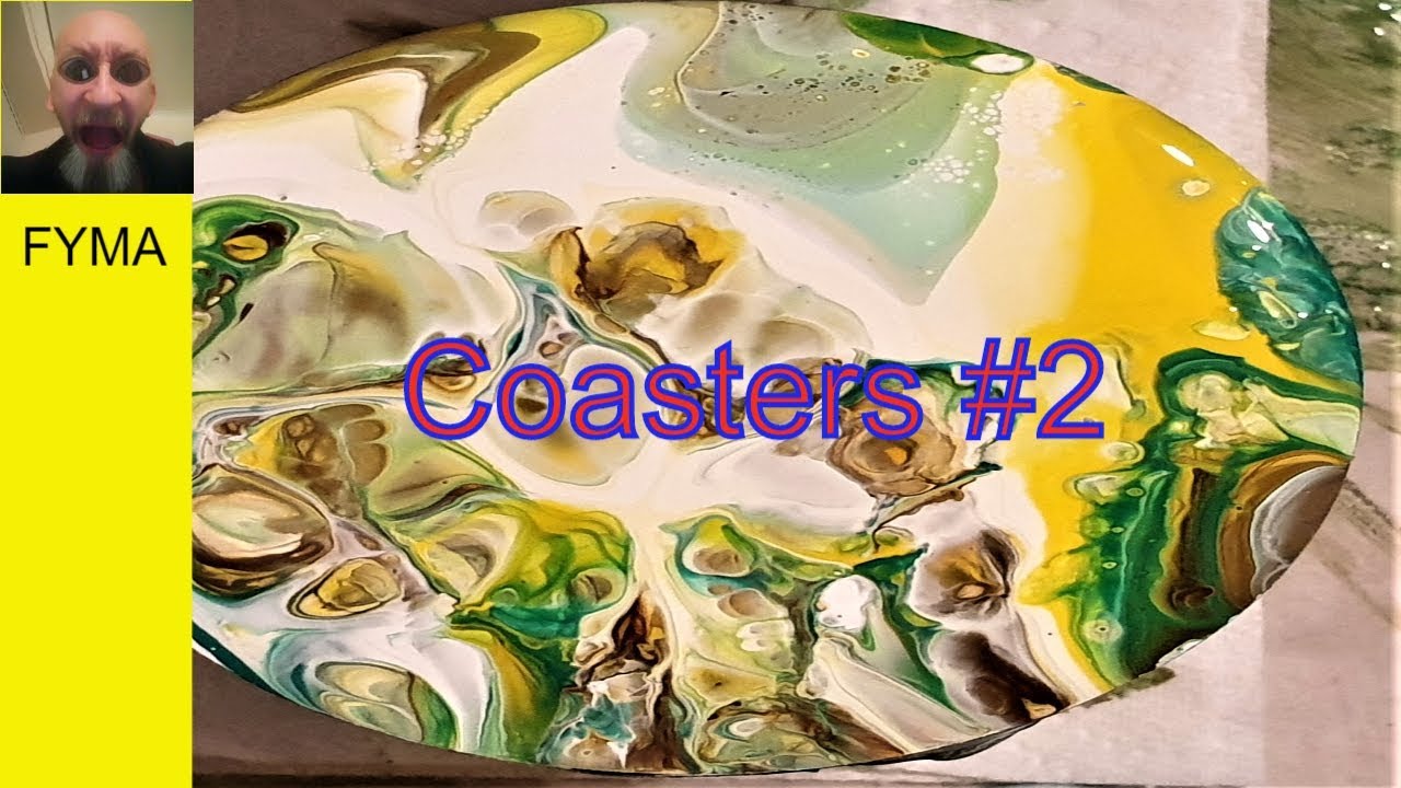 Fluid art pour how to 'coasters 2. By Stuart Wimbles ~ Free Your Mind Art