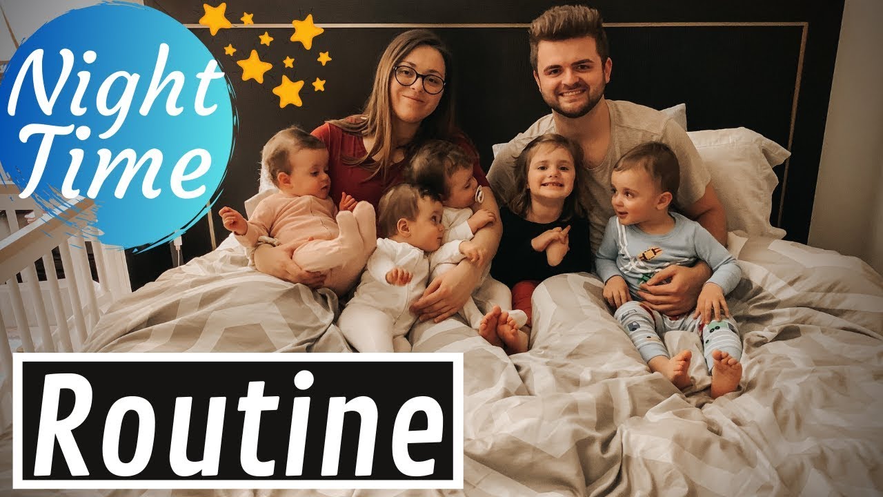 Our NIGHT TIME ROUTINE w/ IDENTICAL TRIPLETS & 2 TODDLERS!
