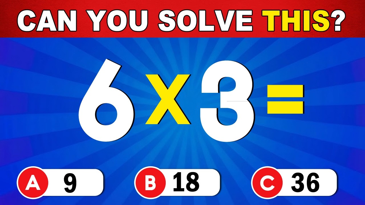 🧠 Can You Pass This Maths Quiz? ➕➖✖️➗| Easy to Hard | 30 Math Challenge