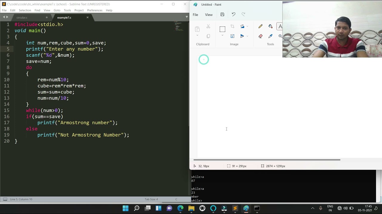 Armstrong Number in do/while C programming in hindi #05