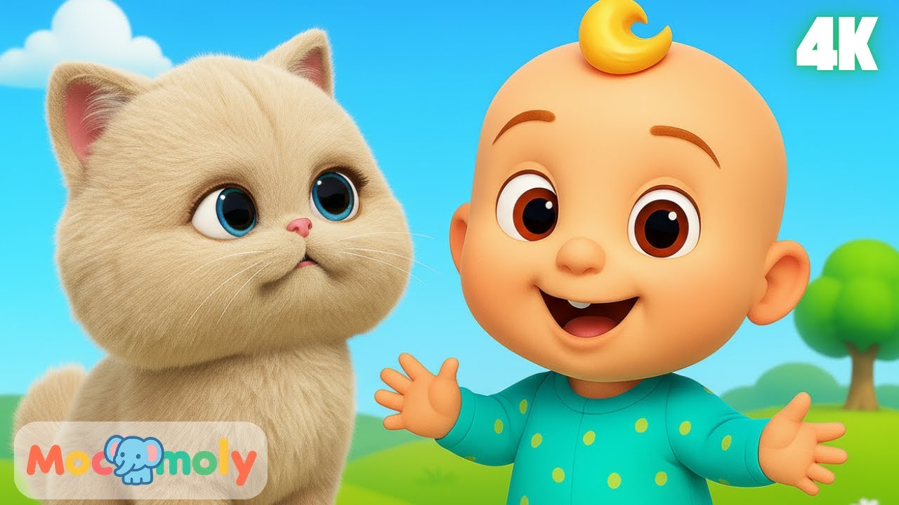 MEWO (Meow) Cat Song 🐱 | Super Cute Cartoon for Kids & Toddlers | Learn Sounds & Actions