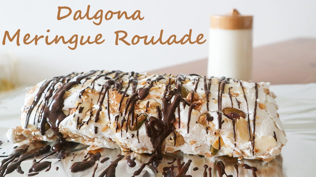 Dalgona Meringue Roulade Cake! Amazing Easy Dessert! Dalgona Cake! Dalgona Coffee Dessert!