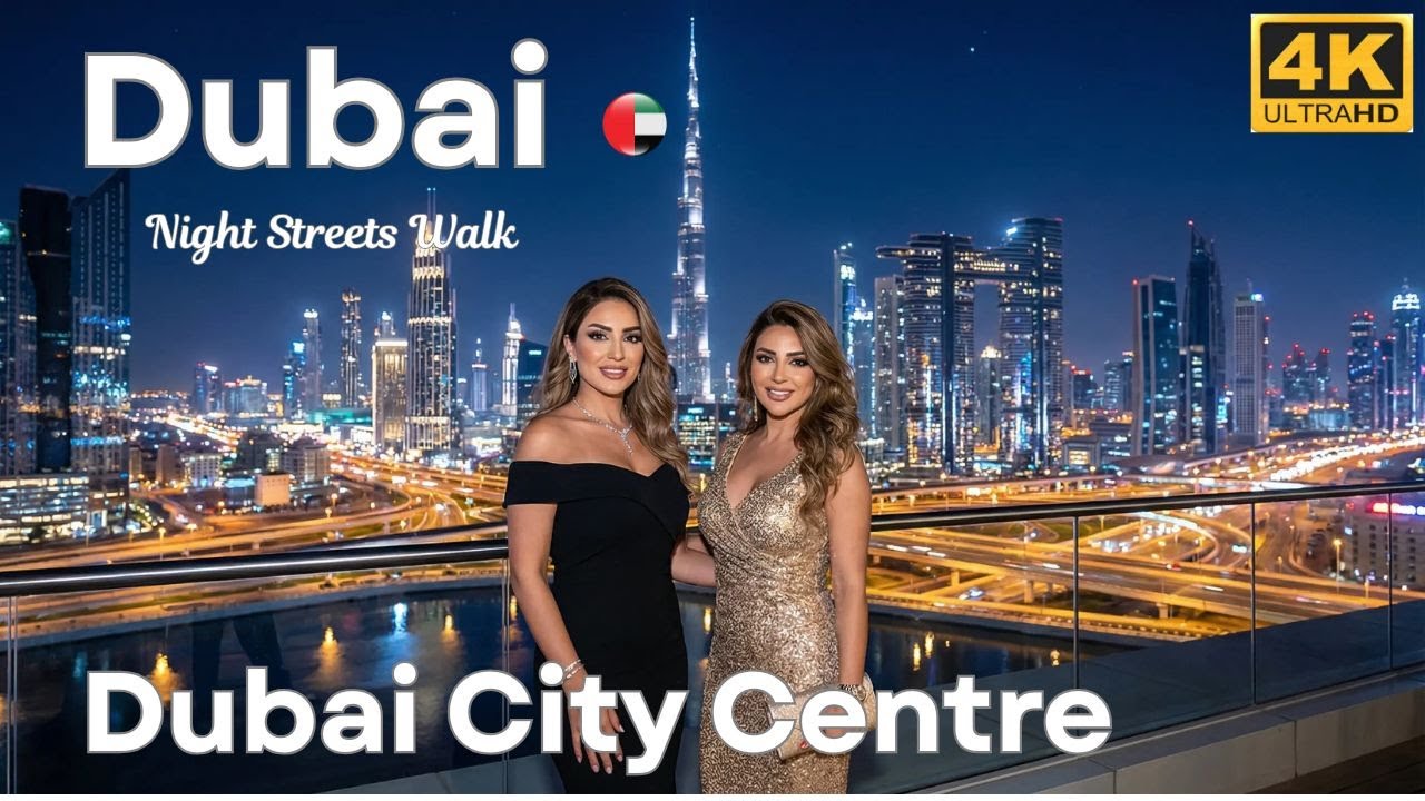 Dubai City Center 4K 🇦🇪 Amazing Downtown | Night Streets Walking Tour | Dubai UAE City Night Life