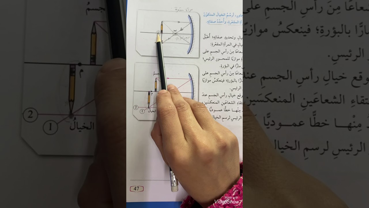 تكون الاخيلة في المرايا المقعرة الصف السابع علوم