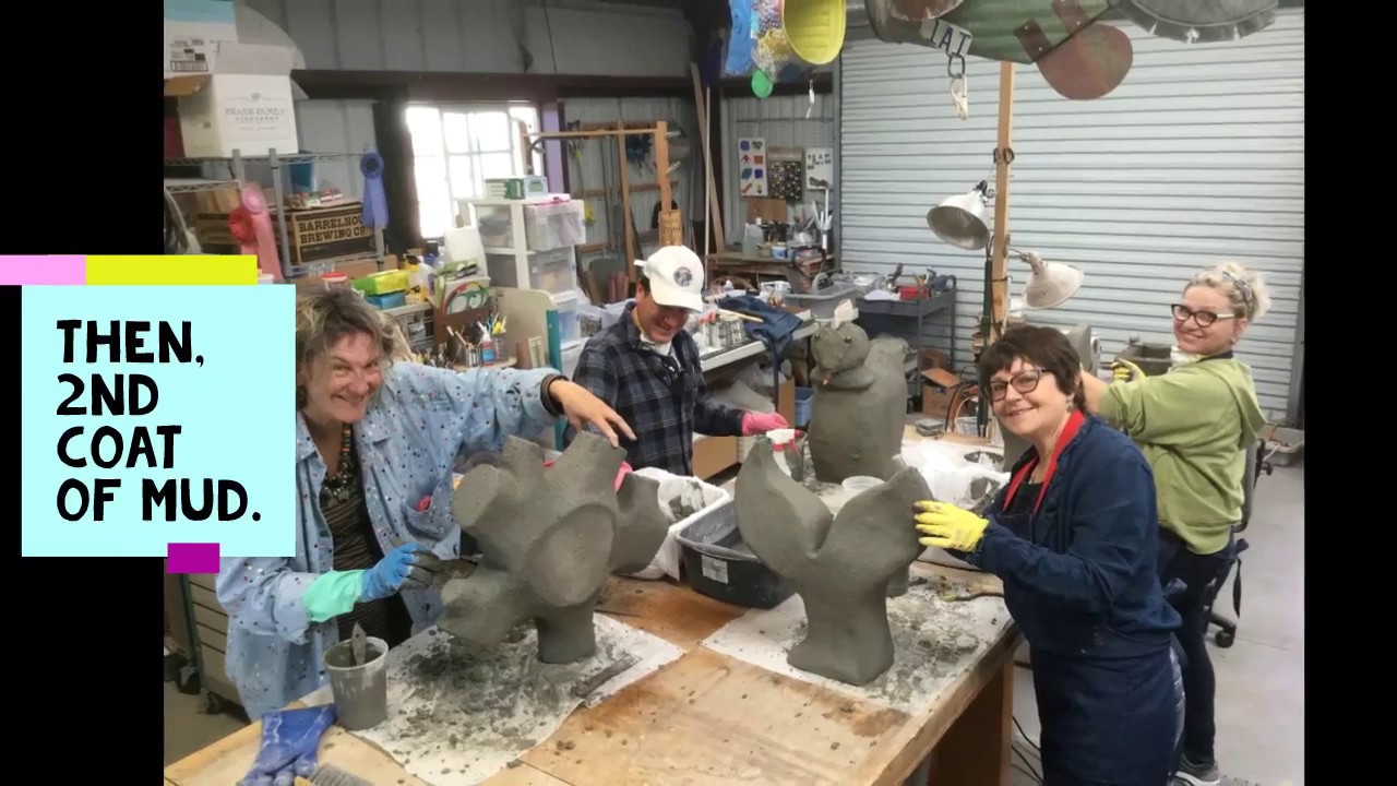 Styrofoam & Concrete Sculpture Garden Art at Passiflora Mosaics   Feb 2018