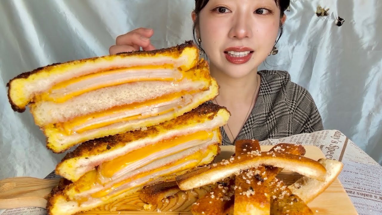 【咀嚼音/ASMR】モンテクリストを食べる動画🍞🧀🥓🍓〜だから揚げ物作るの苦手すぎだってば〜【eatingsounds】
