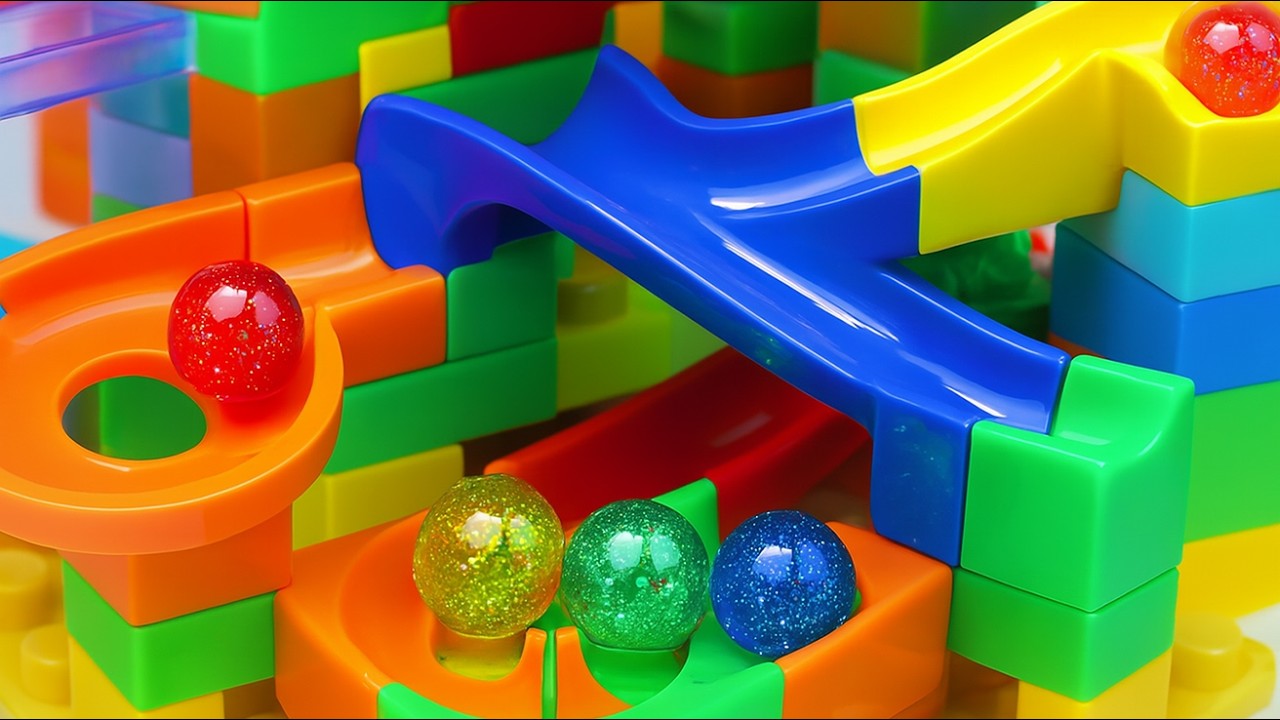 504pcs Marble race run ASMR ☆ Satisfying Building Blocks Maze Ball colorful Toys