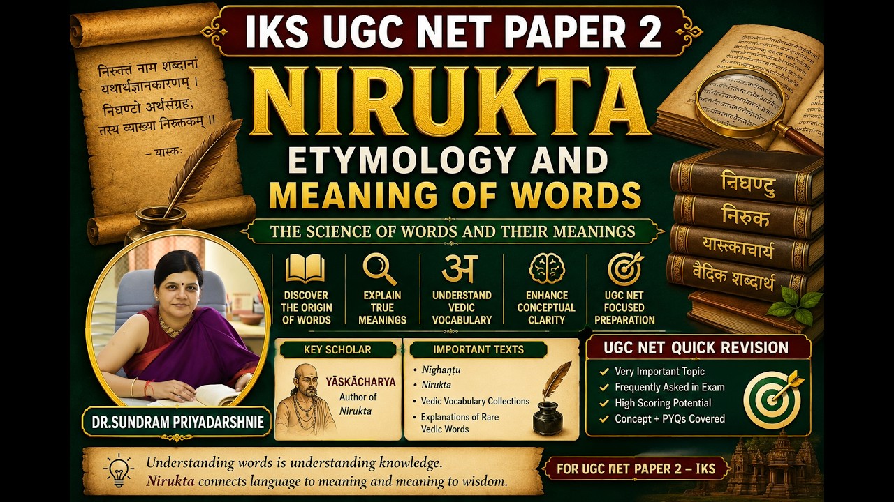Nirukta &ndash; Etymology and Meaning of Words | Third Vedāṅga | IKS UGC NET Paper 2#iks #ugcnetpaper2