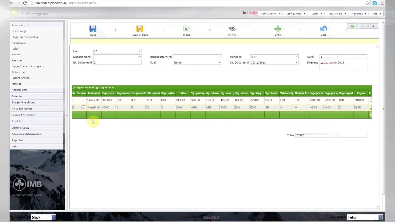 AlphaWeb - Si regjistrohet nje list pagesë ?