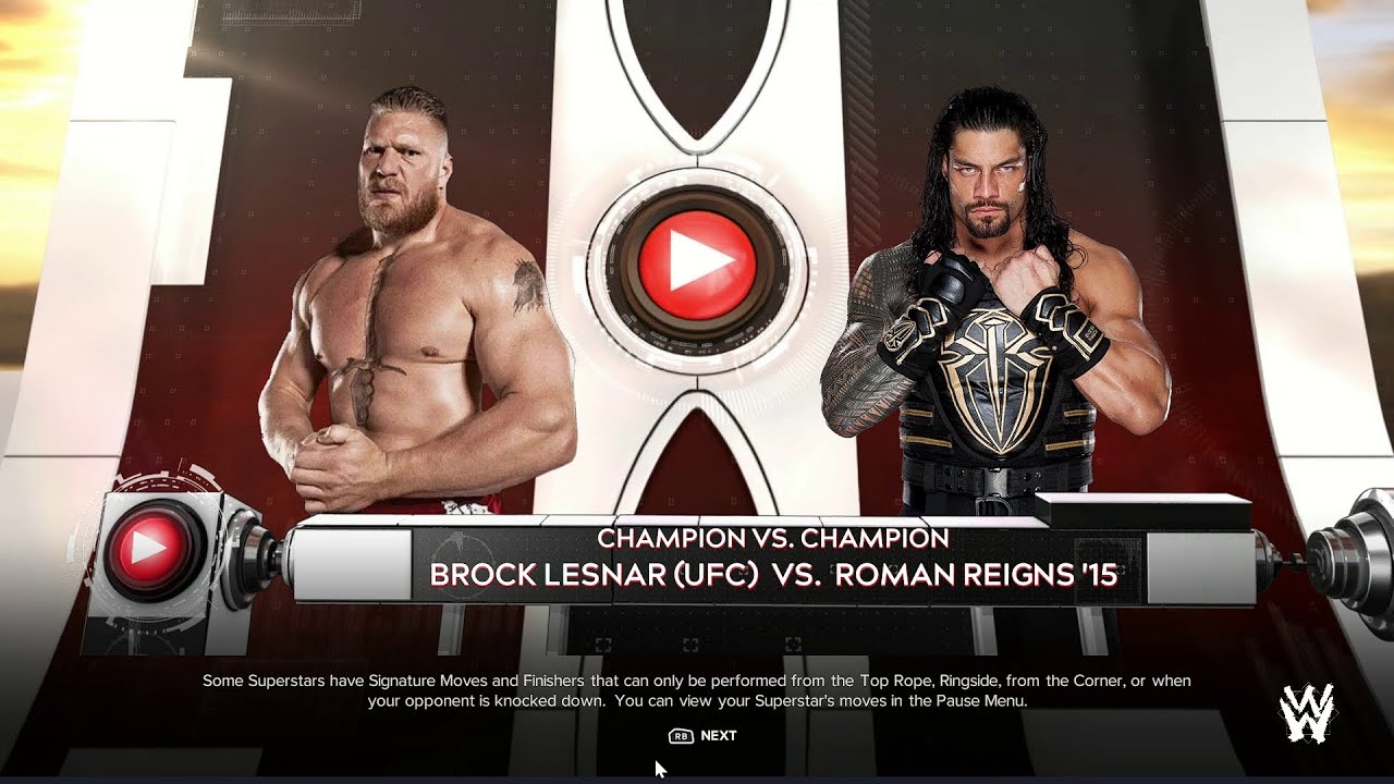 WWE 2K24 FULL MATCH —  Brock Lesnar vs. Roman Reigns —Champion vs. Champion Clash!