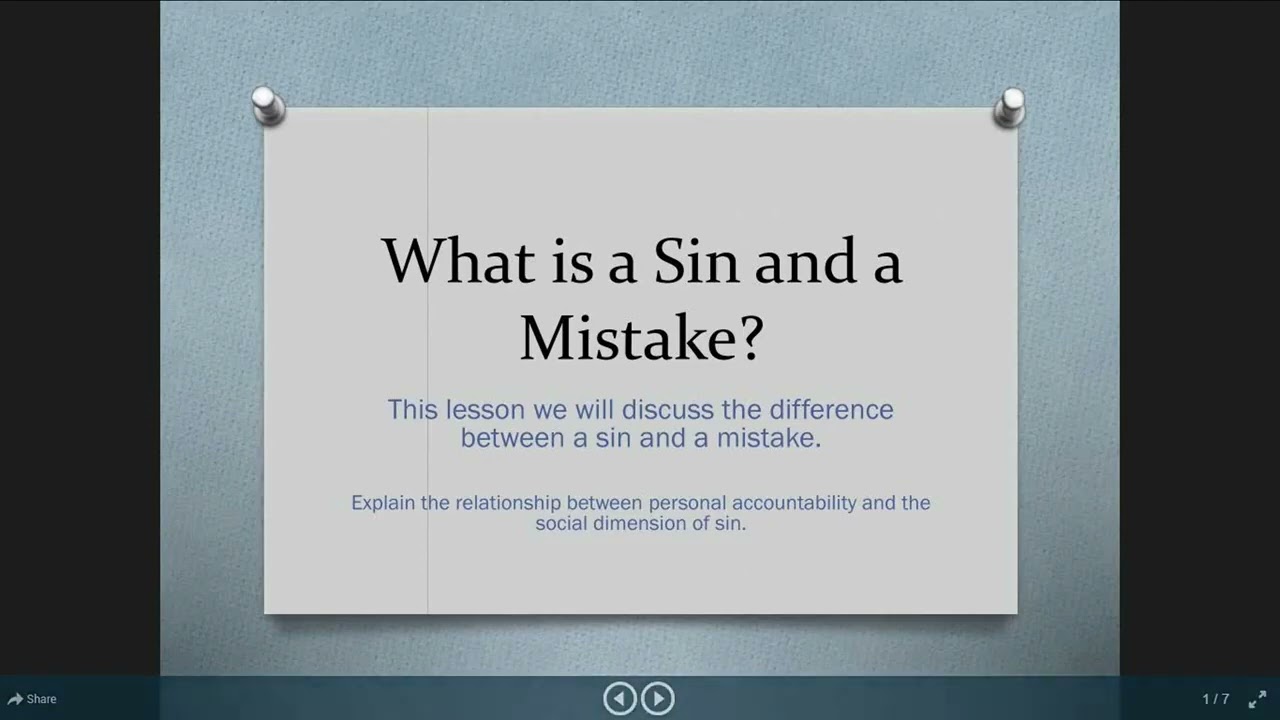 Sin Vs. Mistake