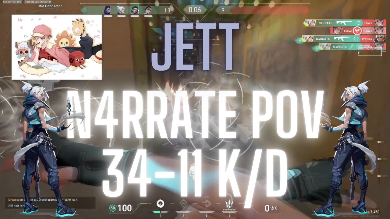 SEN N4RRATE POV Jett on Pearl 34-11 K/D (VALORANT Pro POV)