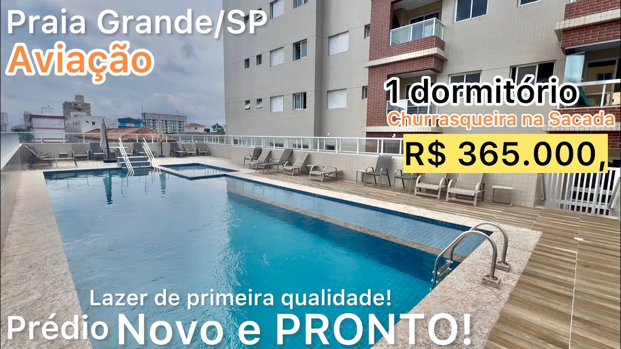 1 dormitório LUXO por apenas R$ 365.000, churrasqueira na sacada, lazer COMPLETO decorado e elevador