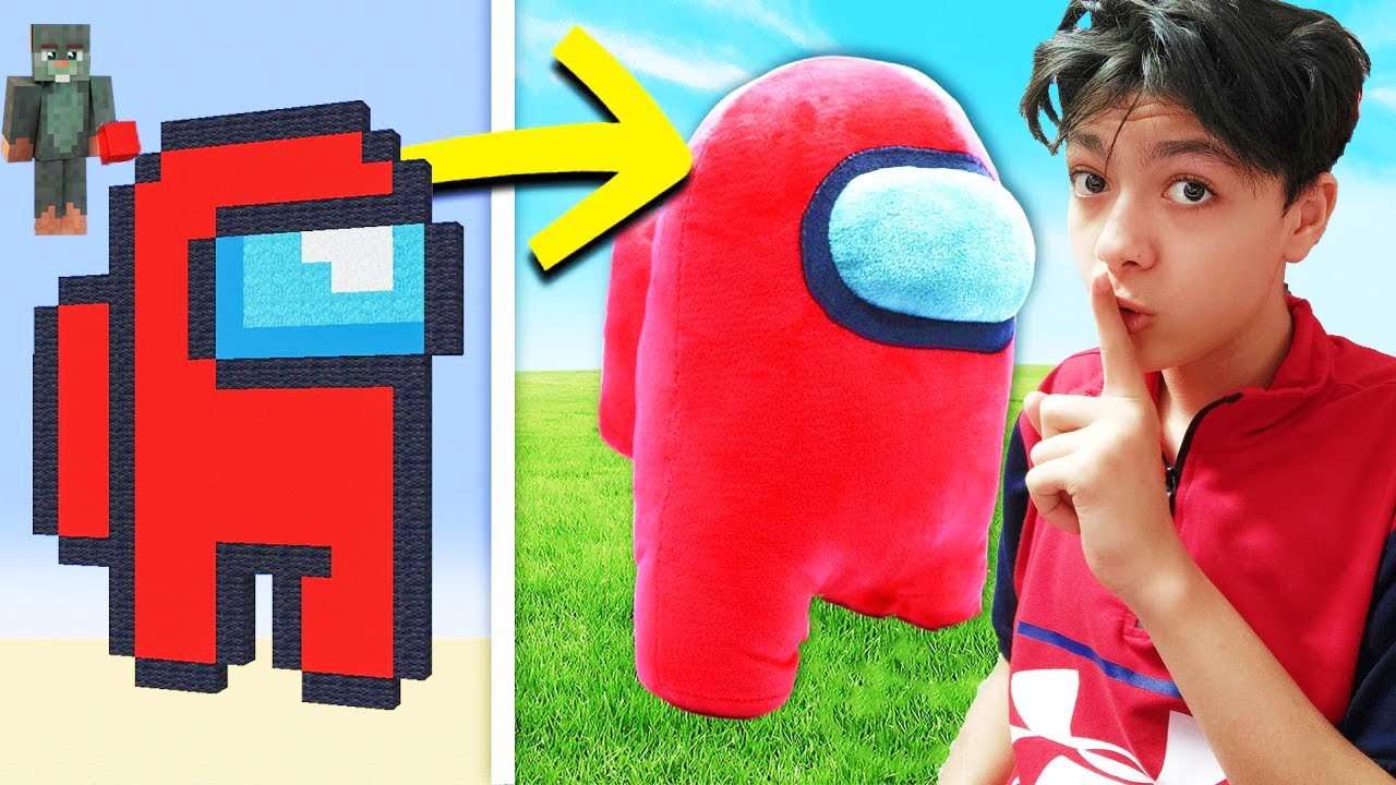 ماين كرافت اي شي ابنية يتحول الي حقيقه !😱 ( امونج اس متحول ?! )🔨🤯 - Anything i Build, Becomes REAL!