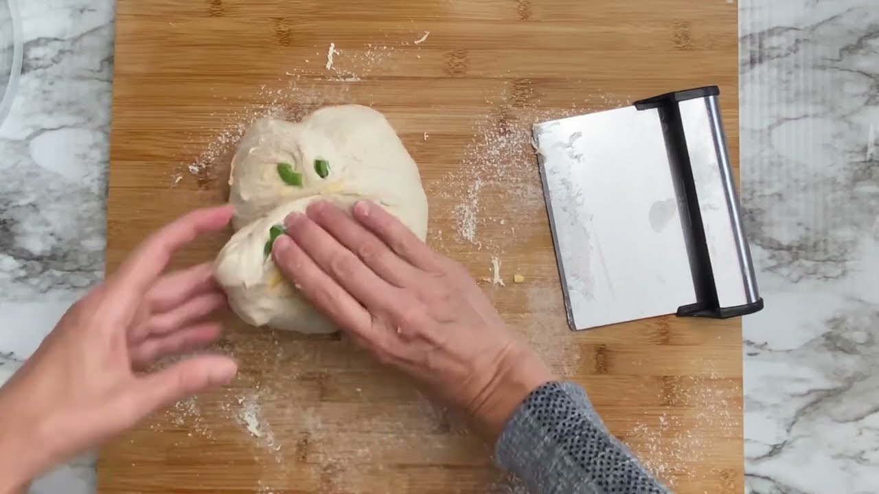 Shaping a batard-How to shape sourdough batard with inclusions (jalapeno and cheese)