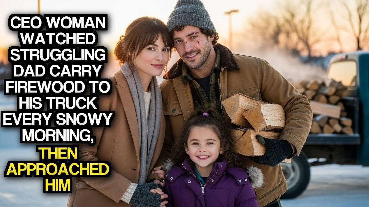 CEO Woman Watched Struggling Dad Carry Firewood To His Truck Every Snowy Morning Then Approached Him