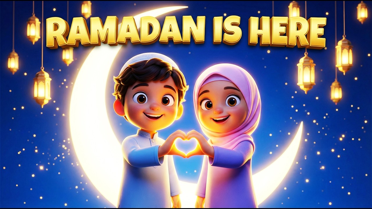 RAMADAN IS HERE 🌙✨ | Islamic Kids Song | Fun Ramadan Nasheed for Children