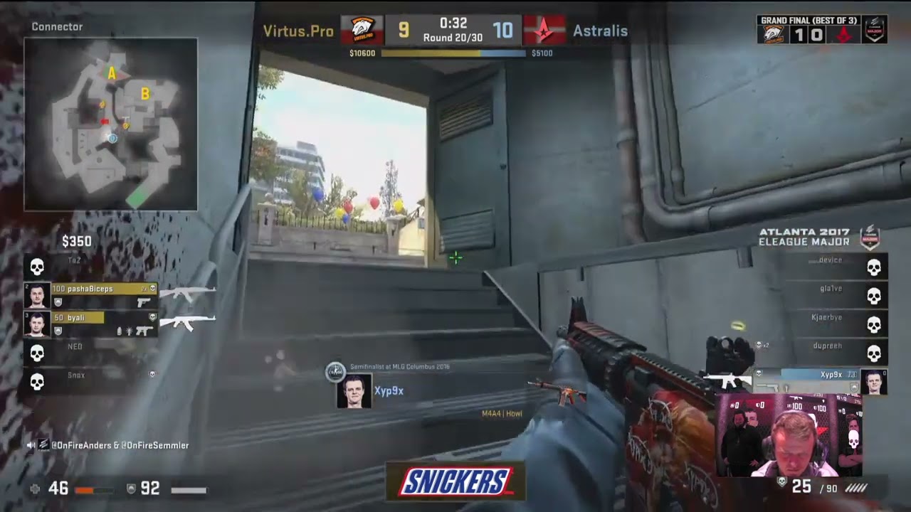 Xyp9x 1v3 clutch vs. Virtus.pro | ELEAGUE MAJOR  ATALANTA 2017