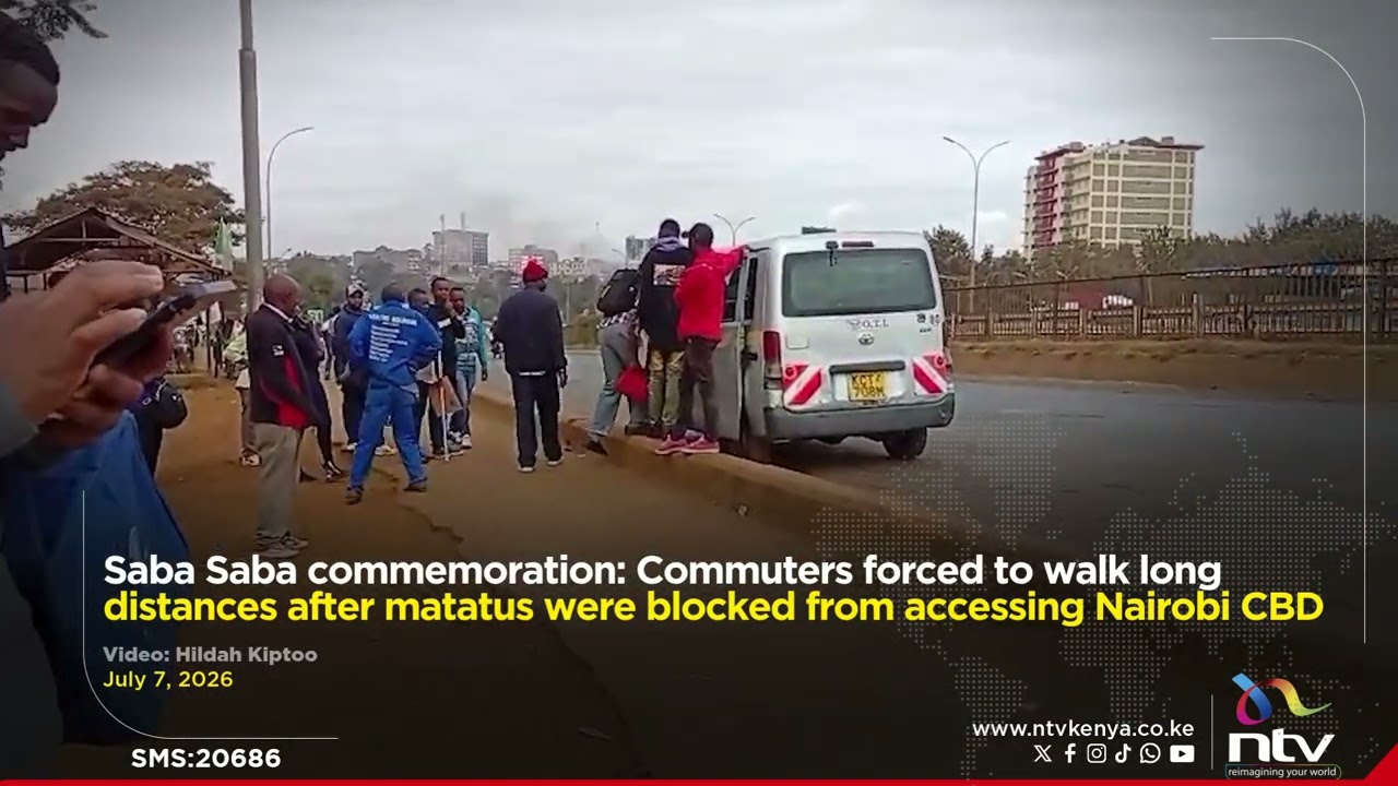 Commuters forced to walk long distances after matatus were blocked from accessing Nairobi CBD
