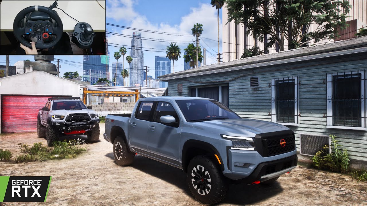 2022 Nissan Frontier & Toyota Tacoma TRD Pro | OFFROAD CONVOY | GTA 5 | Steering wheel gameplay