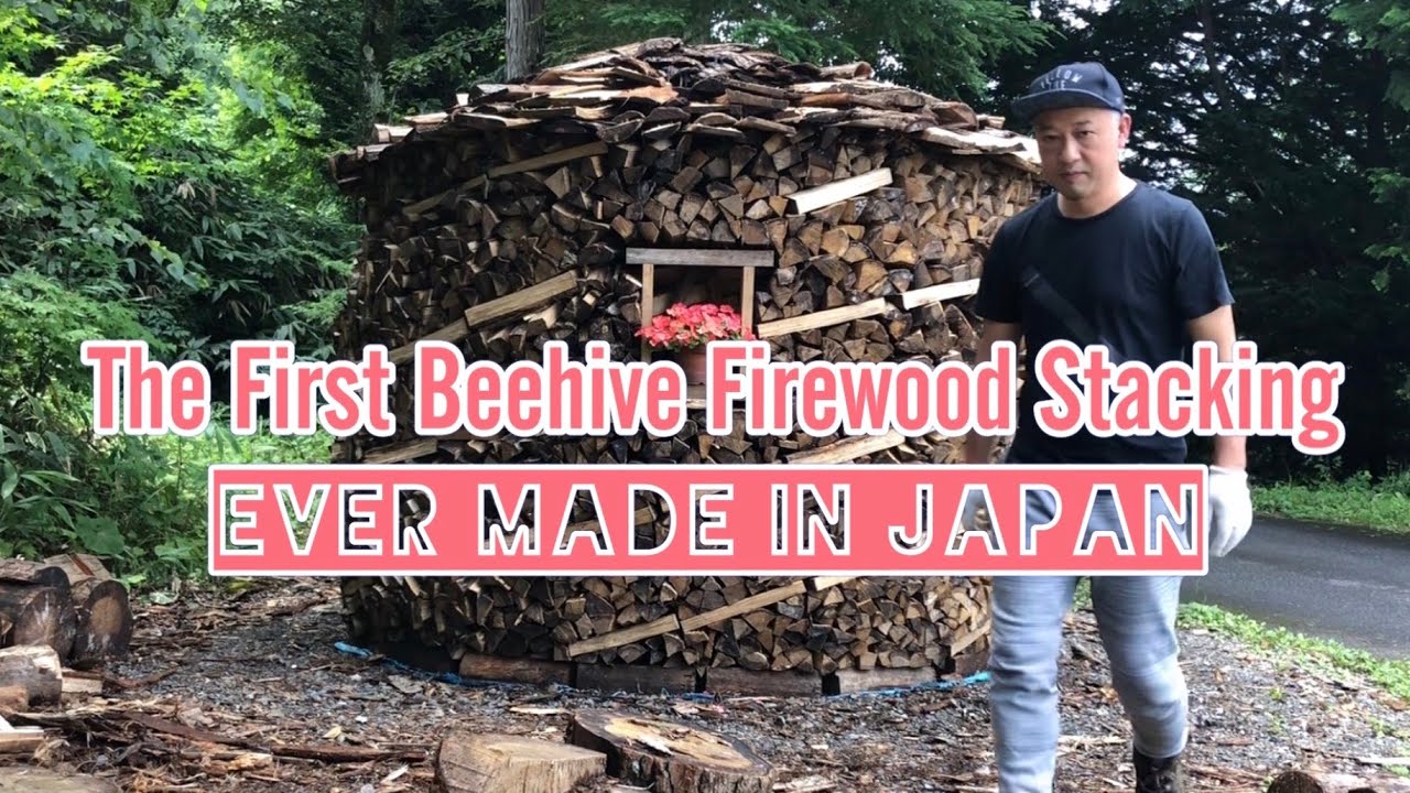 How to dry firewood faster | Beehive Woodpile | The first Holz Hausen in Japan ever | Holzmiete
