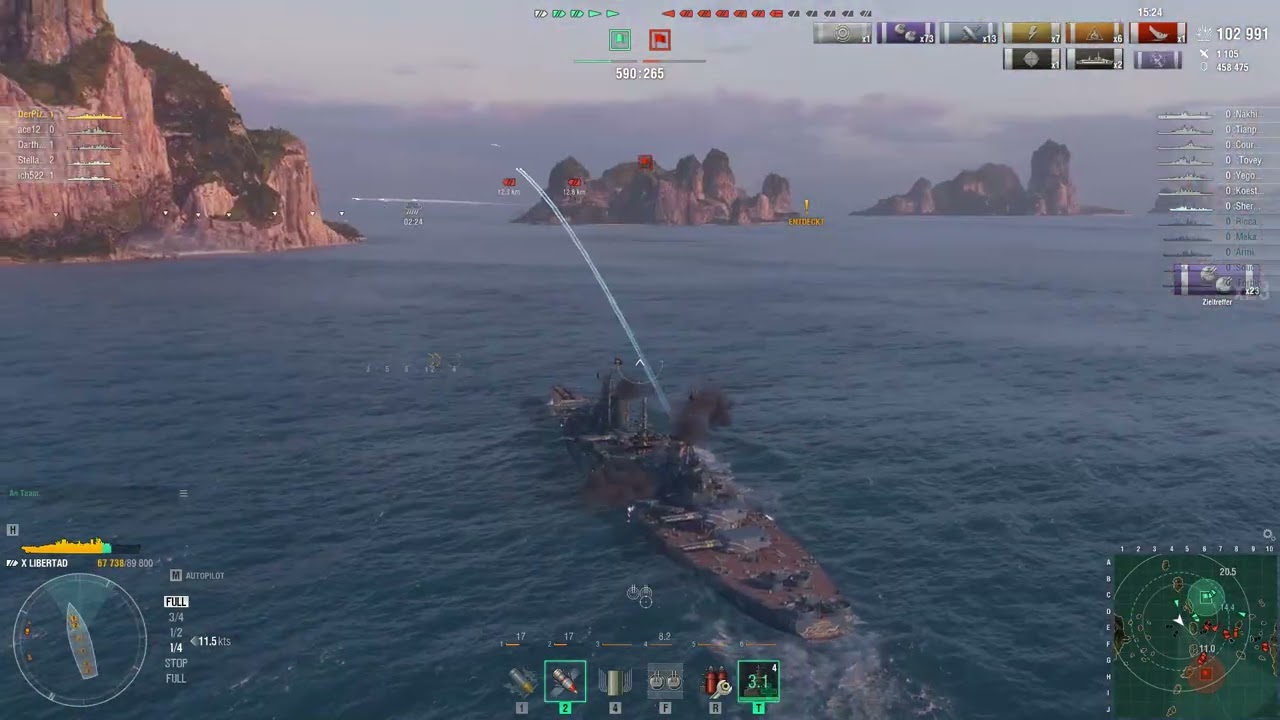 Libertad - Asymmetric - 4 Kills 495k Damage | World of Warships