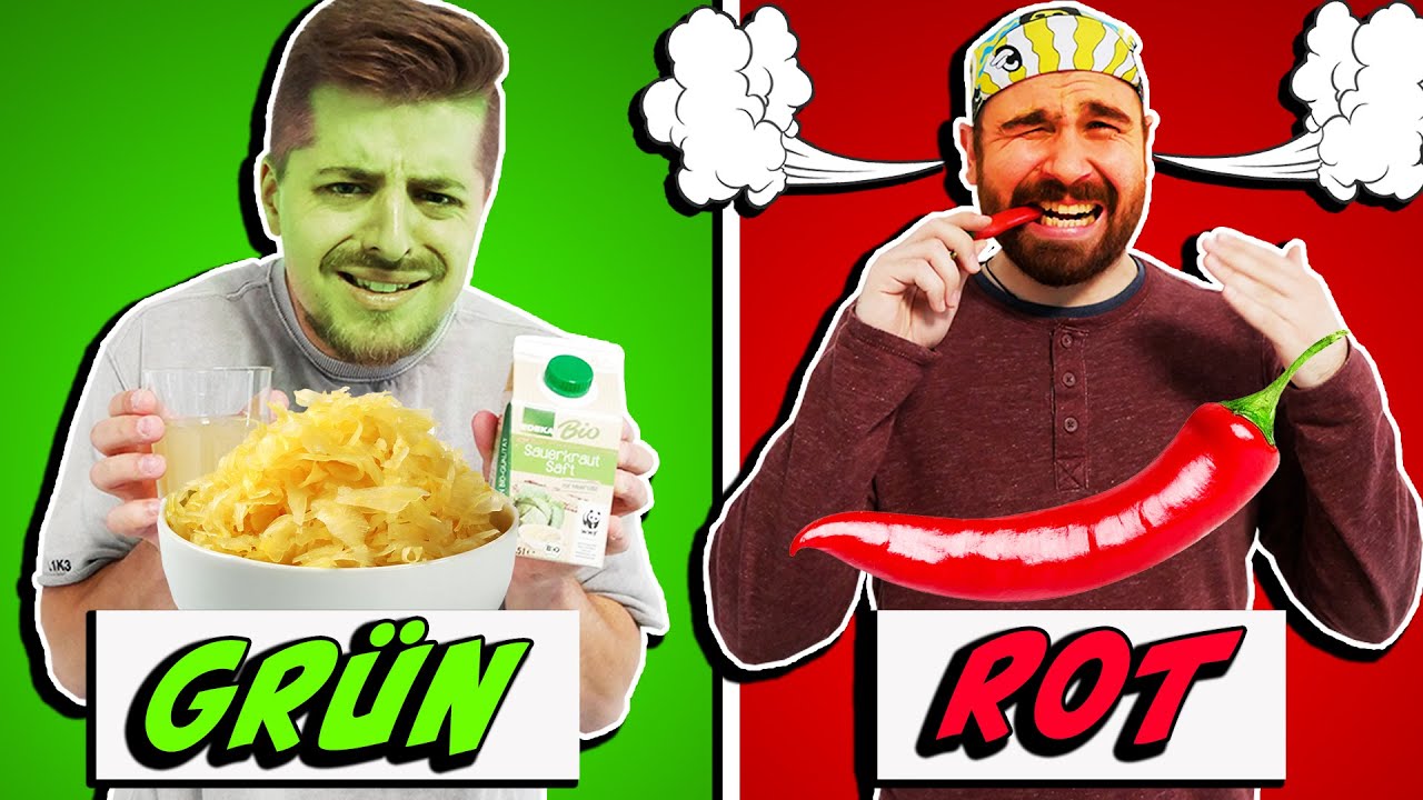 ONE COLOR FOOD CHALLENGE! WIR ESSEN SNACKS, FAST FOOD UND GEMÜSE IN EINER FARBE!