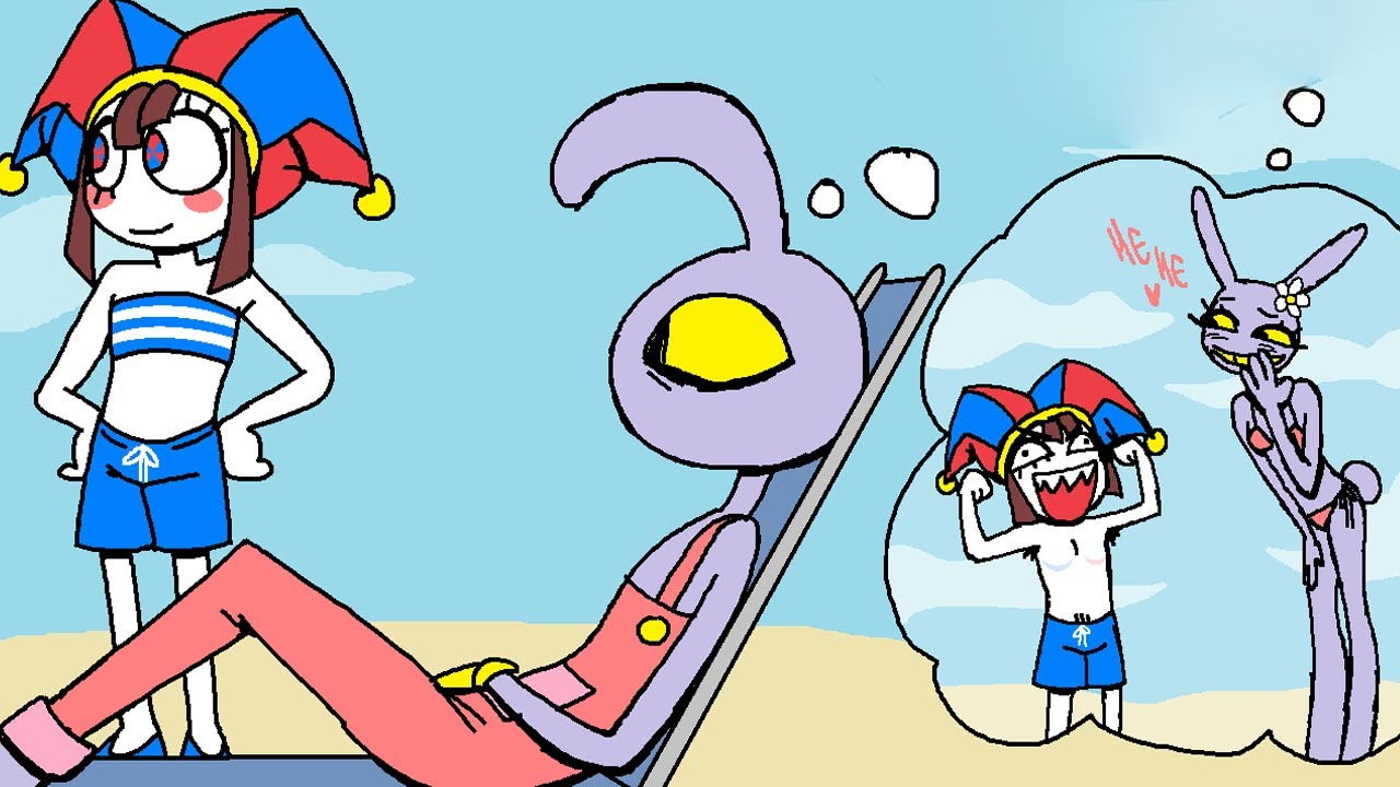 Jax x Pomni Playful Daydreams at the Beach l Circus Comic | TADC