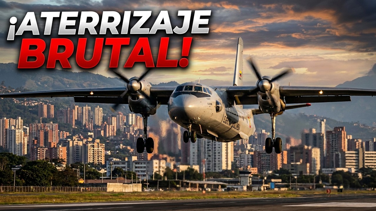 Antonov 32A FAC en Medellín ✈️ | Sobrevuelo, Aterrizaje, Abastecimiento y Despegue | Olaya Herrera