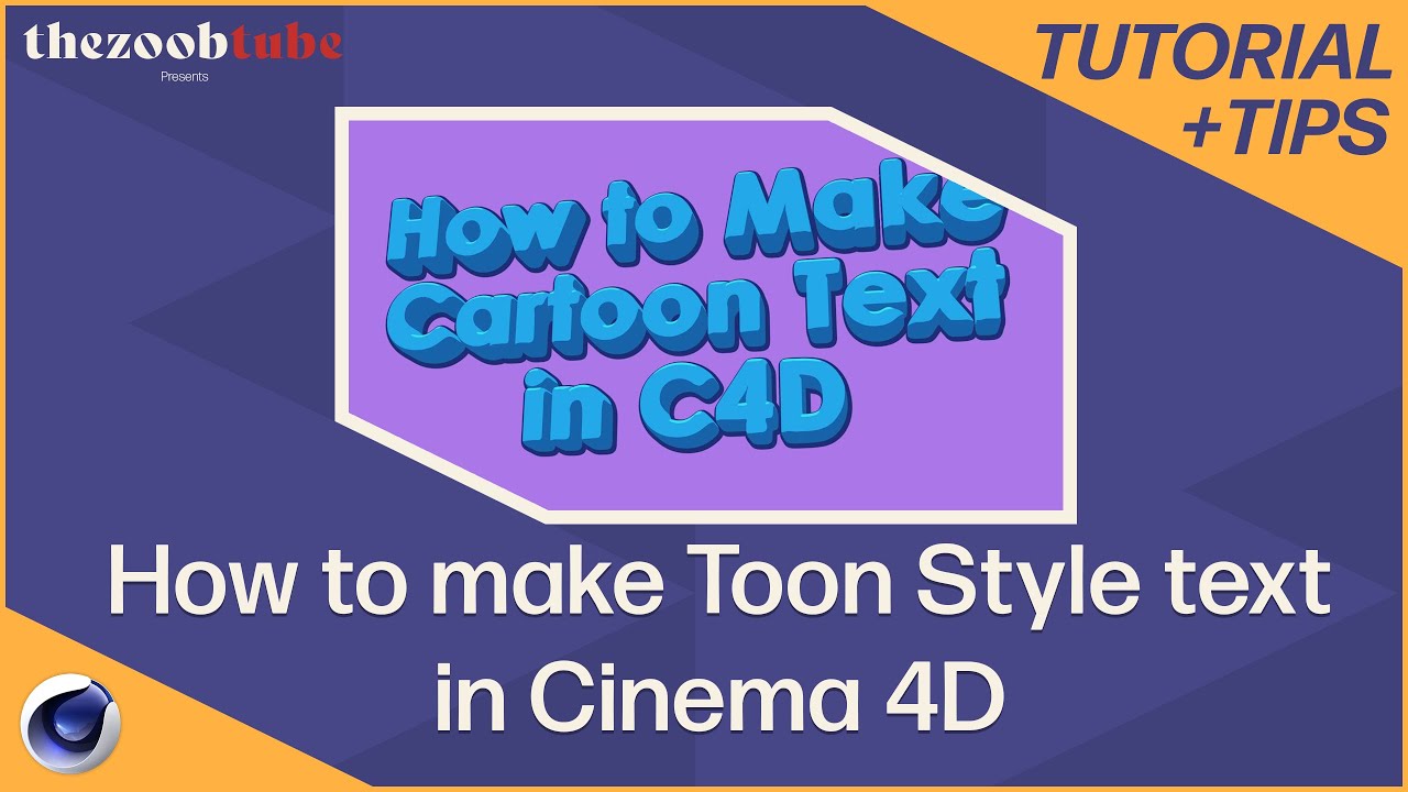 How to create cartoon style 3D text in Cinema 4D and Sketch and Toon