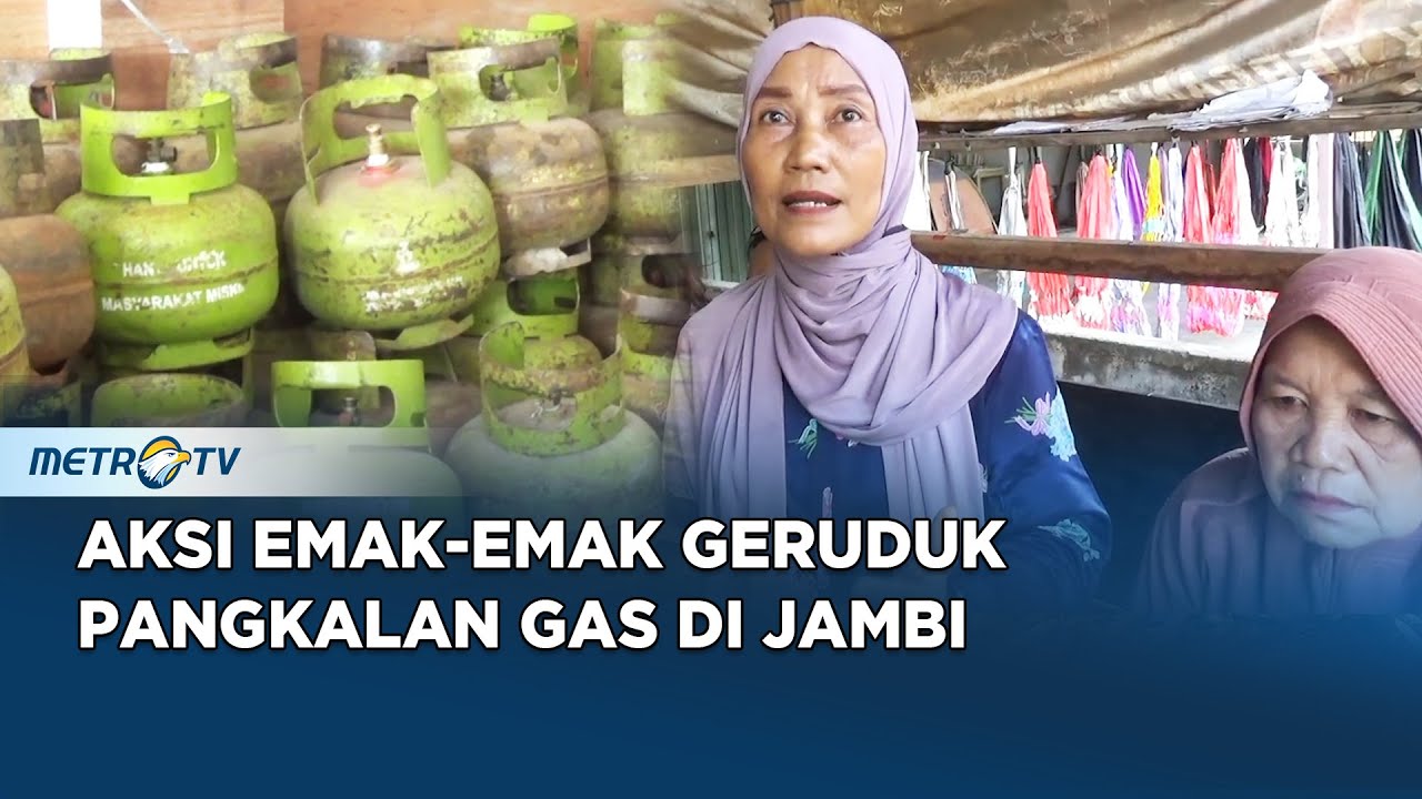 Viral, Emak-Emak Geruduk Pangkalan Gas LPG di Jambi