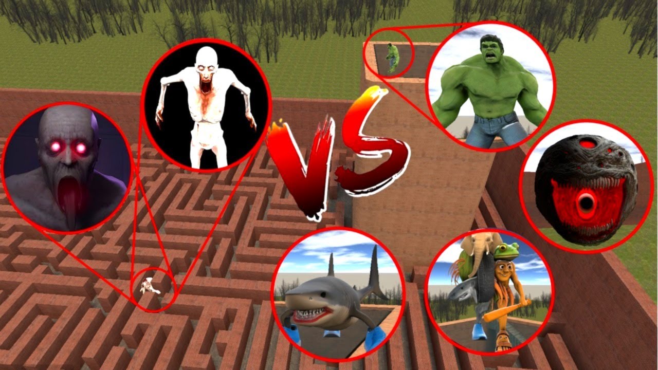 Sonic VS Hulk VS Tung Tung Tung Sahur VS  SCP 096 In Garry's Mod.#scp096  #garrysmod  #nextbots
