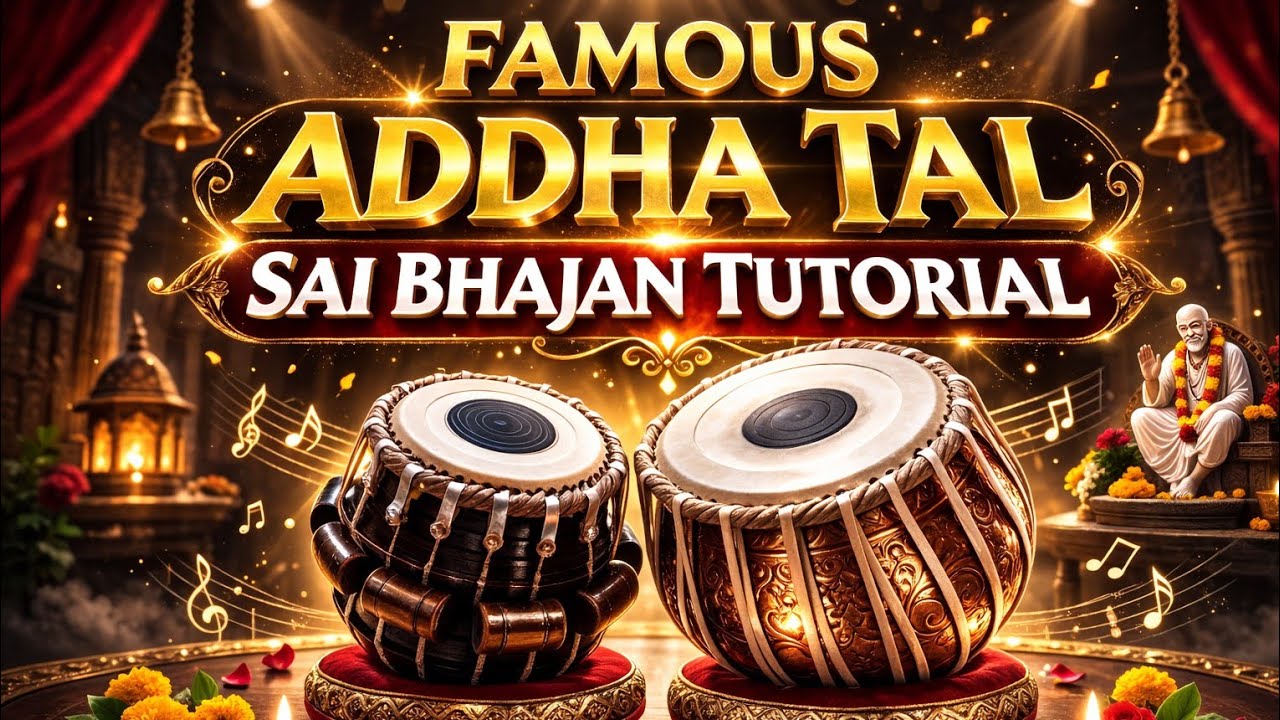 Famous Sai Bhajan Tutorial. (ADDHA TAL)  Variation, Palte, Mukhde, Tihaiyan,Laggi, 
