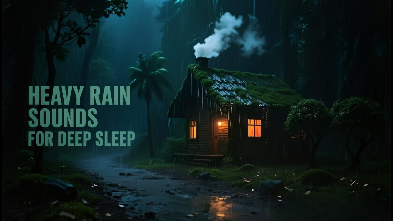 Fall Asleep in 5 Minutes with Heavy Rain in the  Forest, Rain Sounds For Sleeping