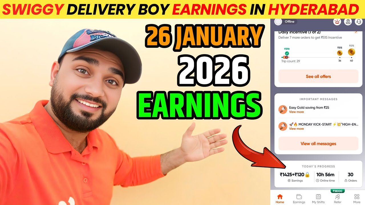 Republic Day 🇮🇳 26 January Delivery Boy Earning in Hyderabad 🤑 #republicday #swiggy #vlog 