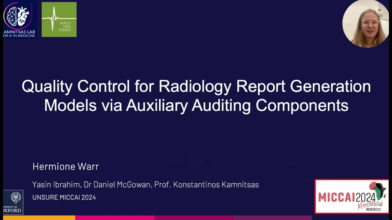 Quality Control for Radiology Report Generation Models via Auxiliary Auditing Components