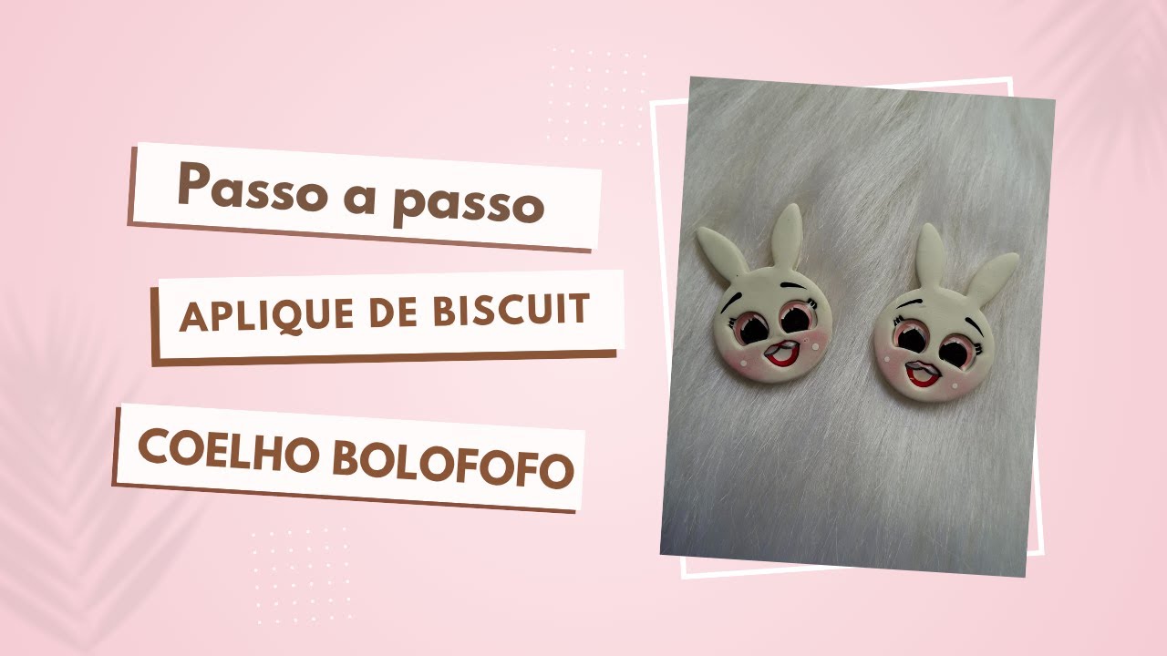 Passo a passo aplique de biscuit coelho do Bolofofo