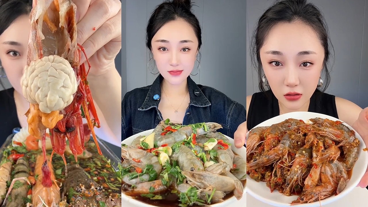 【Yummy】Marinated Seafood Platter + Spicy Shrimp + Stuffed Shrimp🦞🦐🦪🐚🌶🧄🍋#mukbang#asmr#Seafood