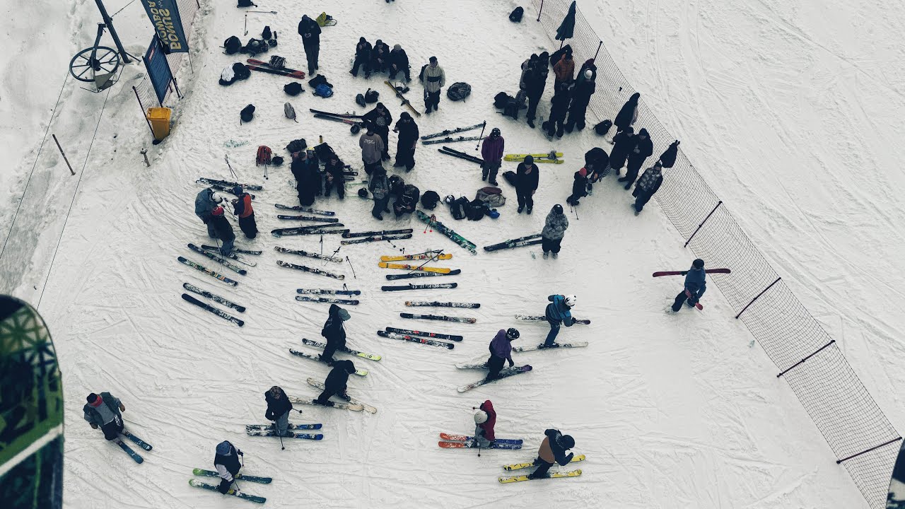 Лыжные соревнования Ski only на Воробьевых горах 2024. Часть 1 jib jam на черной трубе.