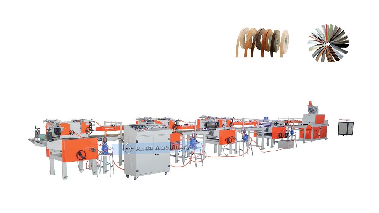 three color PVC edge band printing machine with UV coating