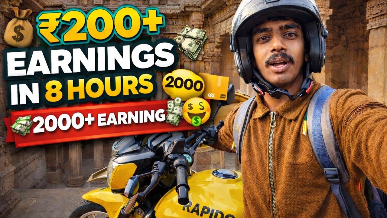 2000+ earning 💵🤑 only 8 hours bike ride krke rapido earning 💵🤑#rapidobiketaxijob 