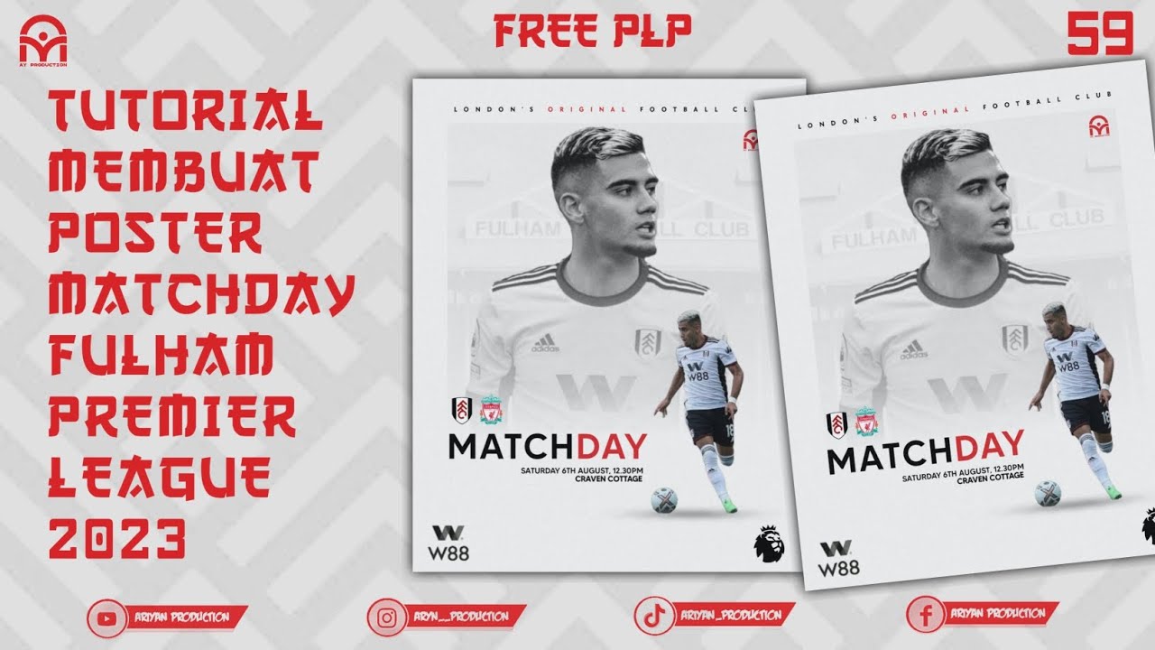 FREE PLP‼️POSTER MATCHDAY FULHAM || PIXELLAB || TUTORIAL PIXELLAB DESIGN #part59
