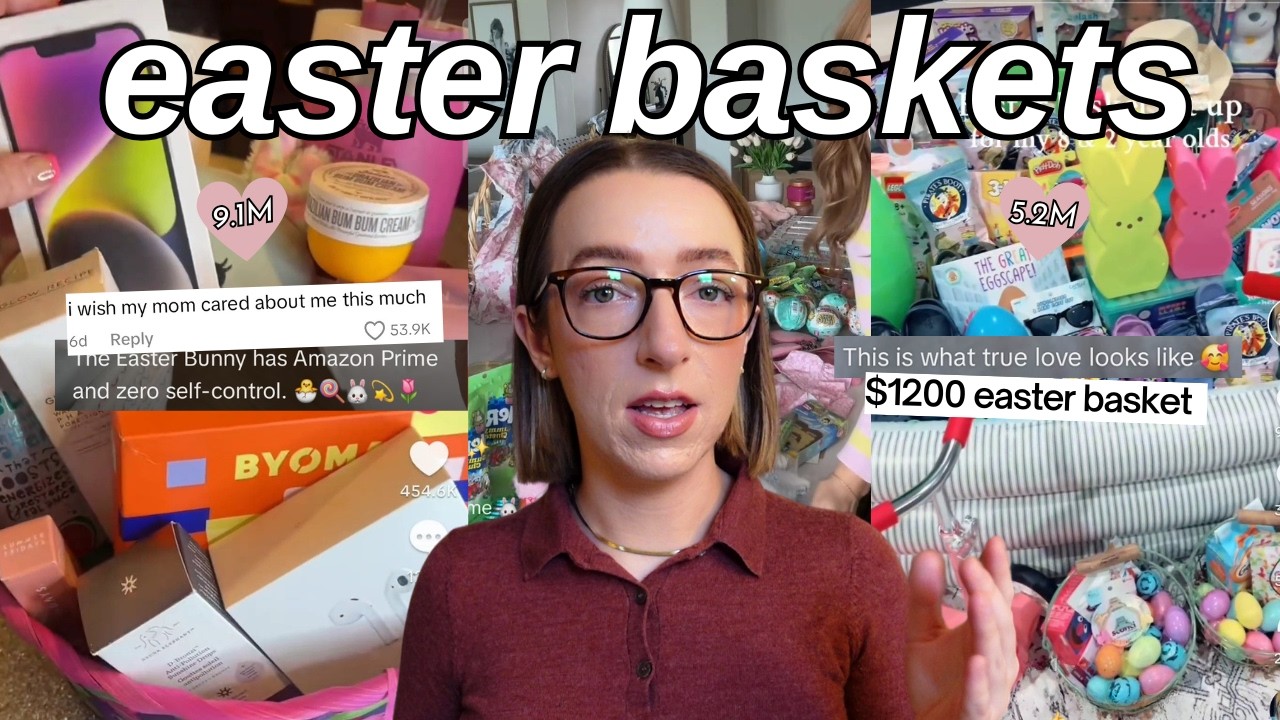 hop away from the overconsumption 🐇💐  tiktok’s easter baskets have gone too far 🧺
