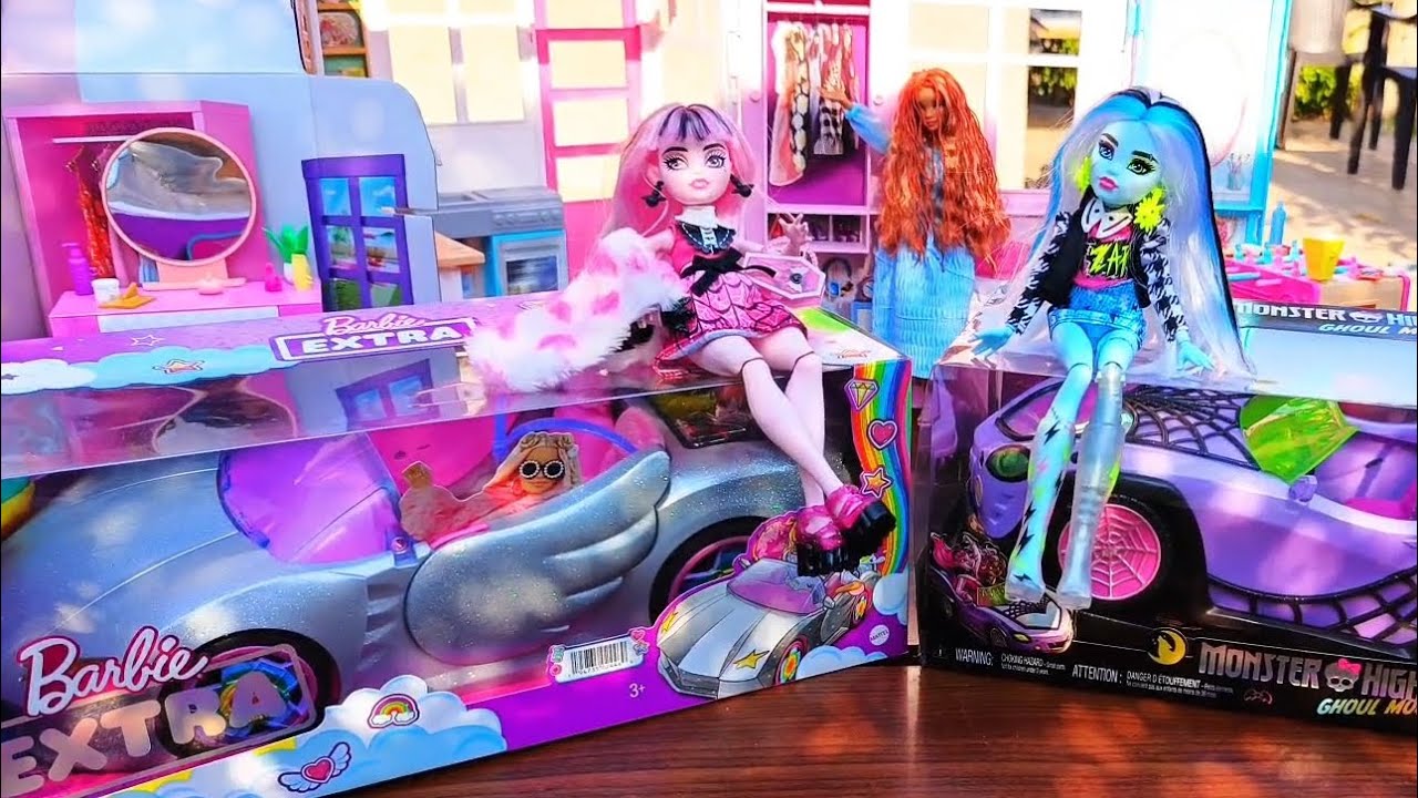 BARBIE EXTRA VE MONSTER HIGH ARABA KARŞILAŞTIRMASI HANGİSİ GÜZEL KUTU AÇILIMI